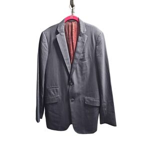 Men's Pinstripe Two-Button Suit Jacket Sport Coat Blazer